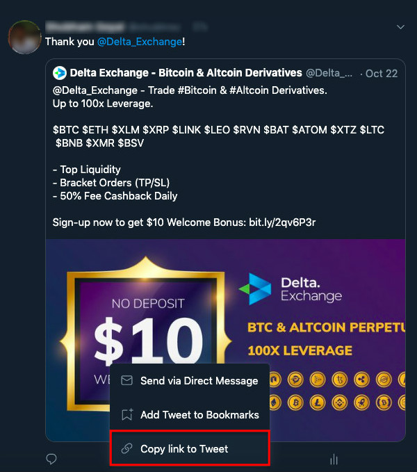 Delta Exchange Welcome Bonus